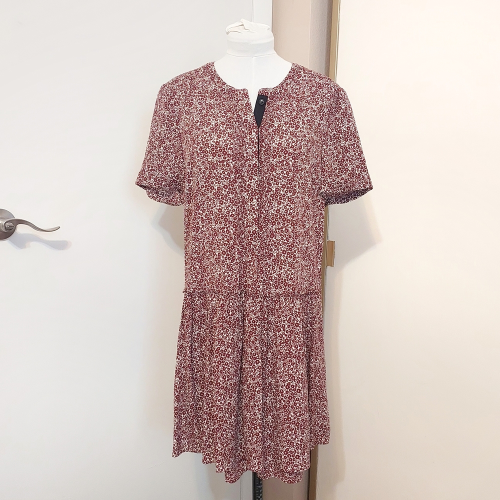Floral Print Red Dress